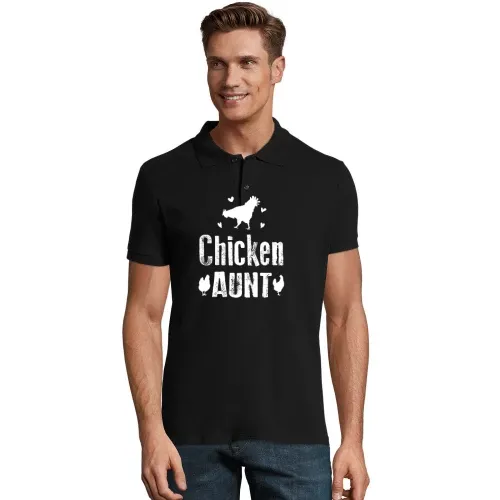 Chicken Aunt Tante mit Hühnern Bauernhof Polo Männer Perfect