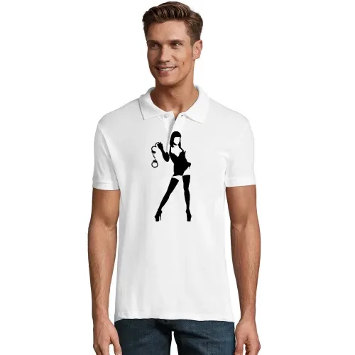 Domina mit Handschellen Männer Polo