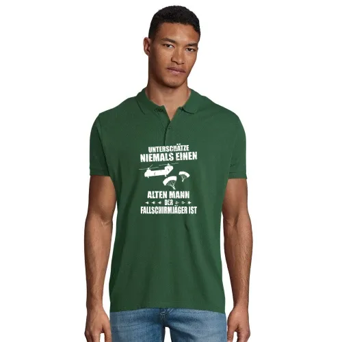 Fallschirmjäger Alter Mann Spruch Skydiver BW Männer Polo