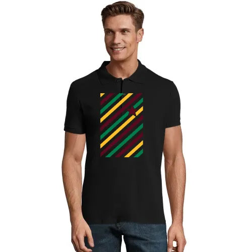 Farbspiel in diagonalen Streifen und Stern Polo Männer Perfect