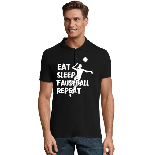 Faustballerin Eat Sleep Faustball Repeat Motiv Polo Männer Perfect