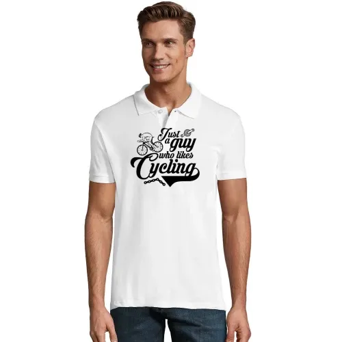 Just A Guy Who Likes Cycling Radfahrer Biker Polo Männer Perfect