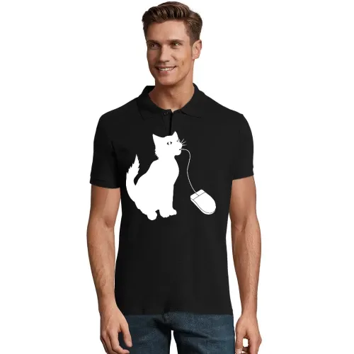 Katze isst PC Maus Polo Männer Perfect