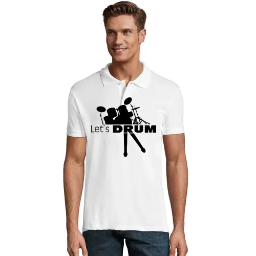 Lets Drum Schlagzeug mit Sticks Männer Polo