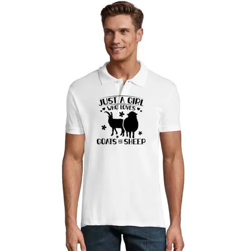 Mädchen mag Ziegen und Schafe Landwirt Bauernhof Polo Männer Perfect