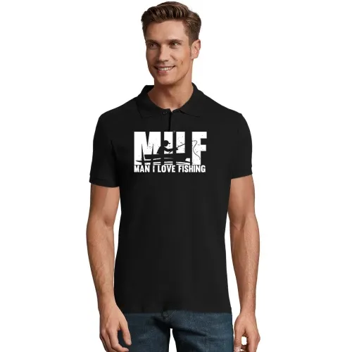 MILF Lustiges Angler Design Männer Polo
