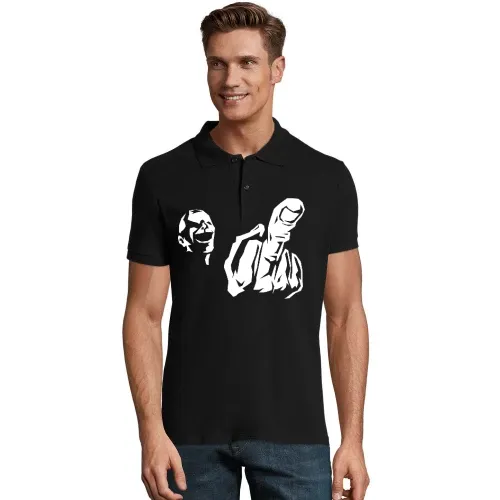 Mittelfinger Fratze Männer Polo