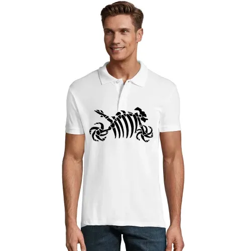 Motorrad Fossil Skelett Männer Polo Motorrad Fossil Skelett Polo