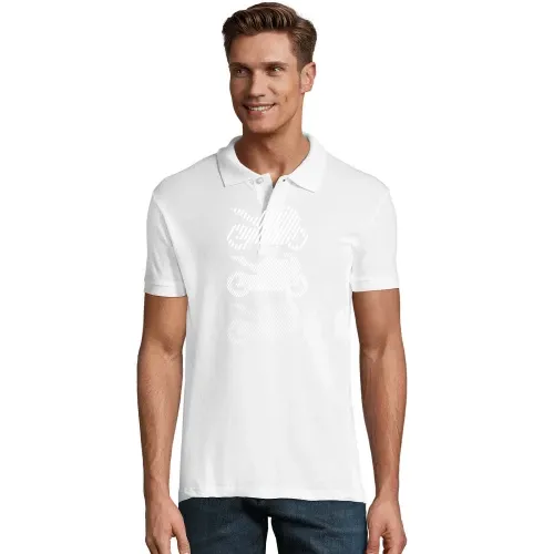 Motorrad hoch3 weiß Polo