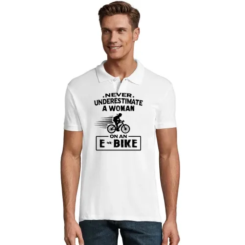 Never Underestimate A Woman On An Ebike Radfahrer Polo Männer Perfect