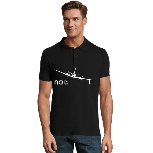 no risk no fun Flugzeug Männer Polo