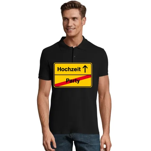 Ortsausgangsschild Hochzeit Party Polo