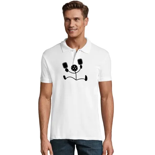 Pickleball Strichmännchen Polo Männer Perfect
