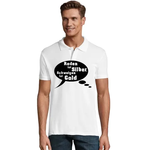 Reden ist Silder schweigen ist Gold Männer Polo Reden ist Silder schweigen ist Gold Polo