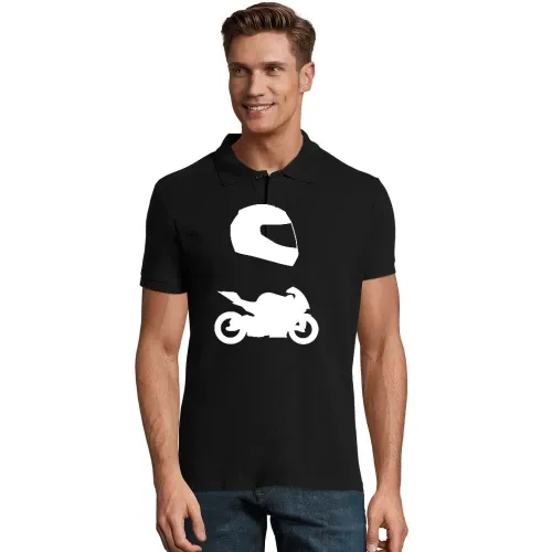 Rennmotorrad mit Helm Polo