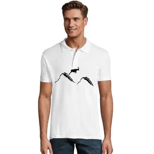 springender Steinbock Berge Polo Männer Perfect