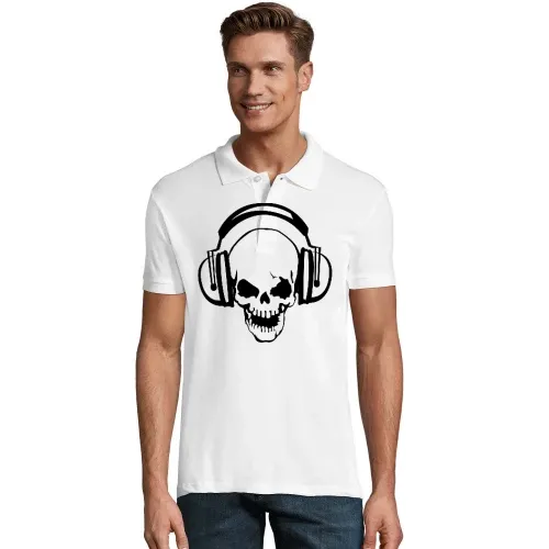 Totenkopf mit Kopfhörer Polo