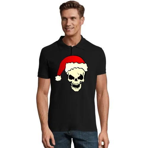 Totenkopf mit Weihnachtsmütze Polo
