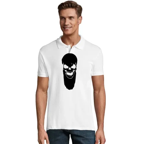 Totenschädel mit Bart Männer Polo Totenschädel mit Bart Polo