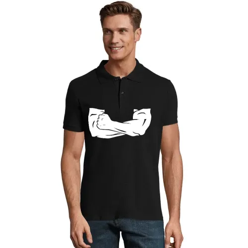 verschrenkter Arme mit Faust Polo