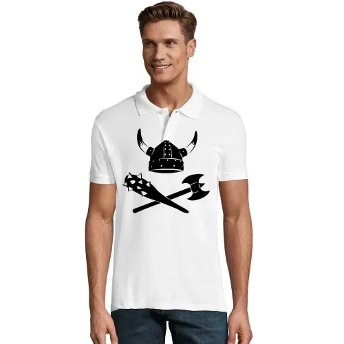 Wikingerhelm mit Axt und Keule Männer Polo