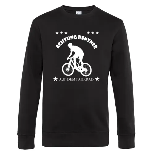 Achtung Rentner auf dem Fahrrad Sweat Männer King Crew Neck