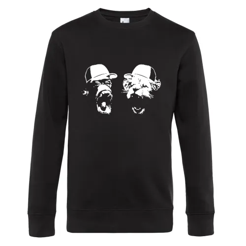 Affe und Löwe mit Basecap Sweat Männer King Crew Neck