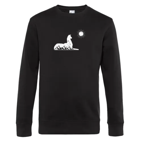 Alpaka Gebirge Lama Symbol Berge Mondschein Statue Männer Sweat Alpaka Gebirge Lama Symbol Berge Mondschein Statue Sweat