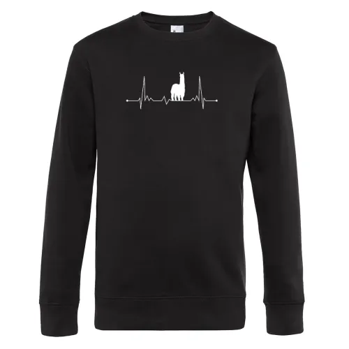 Alpaka Herzschlag EKG Symbol Alpaca Heartbeat Sweat