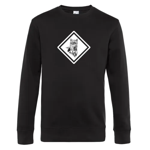 Alpaka Symbol Schild Warnschild Bild Männer Sweat
