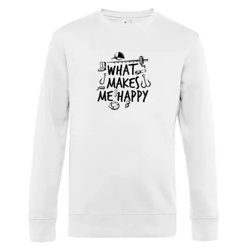 Angeln Makes Me Happy Fischen Fisch Fishing Angler Sweat Männer King Crew Neck