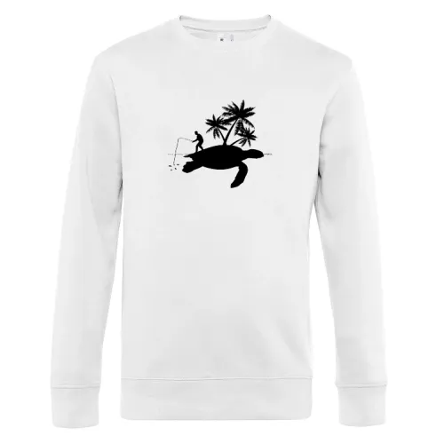 Angler Angeln Schildkröte Insel Fishing Geschenk Sweat Männer King Crew Neck