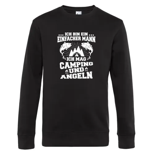 Angler Camper Angeln Camping Einfacher Mann Spruch Sweat Männer King Crew Neck