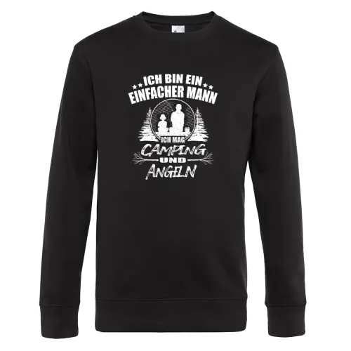 Angler Camping Camper Angeln Einfacher Mann Spruch Sweat Männer King Crew Neck