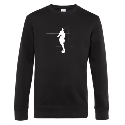 Angler Fischer Seepferdchen Seepferd Insel Motiv Sweat Männer King Crew Neck