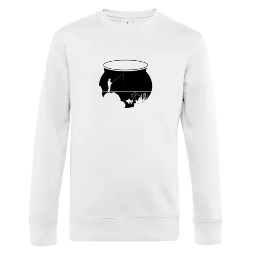 Angler im Goldfisch Glas Angeln Fischer Geschenk Sweat Männer King Crew Neck