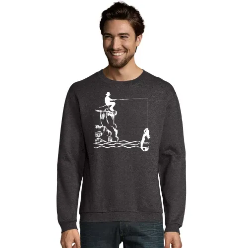 Angler mit Nixe Männer Sweat