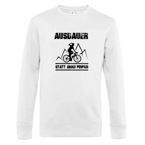 Ausdauer Statt Akku Power Lustiges Anti Ebike Sweat Männer King Crew Neck