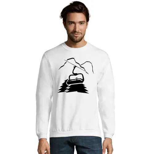 Berglandschaft mit Lift und Gipfel Männer Sweat