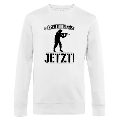 Besser Du Rennst Jetzt! - Soldatin Einsatz Motiv Sweat Männer King Crew Neck