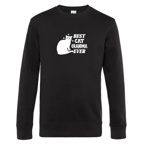 Best Cat Grandma Ever Oma liebt Katzen Sweat Männer King Crew Neck