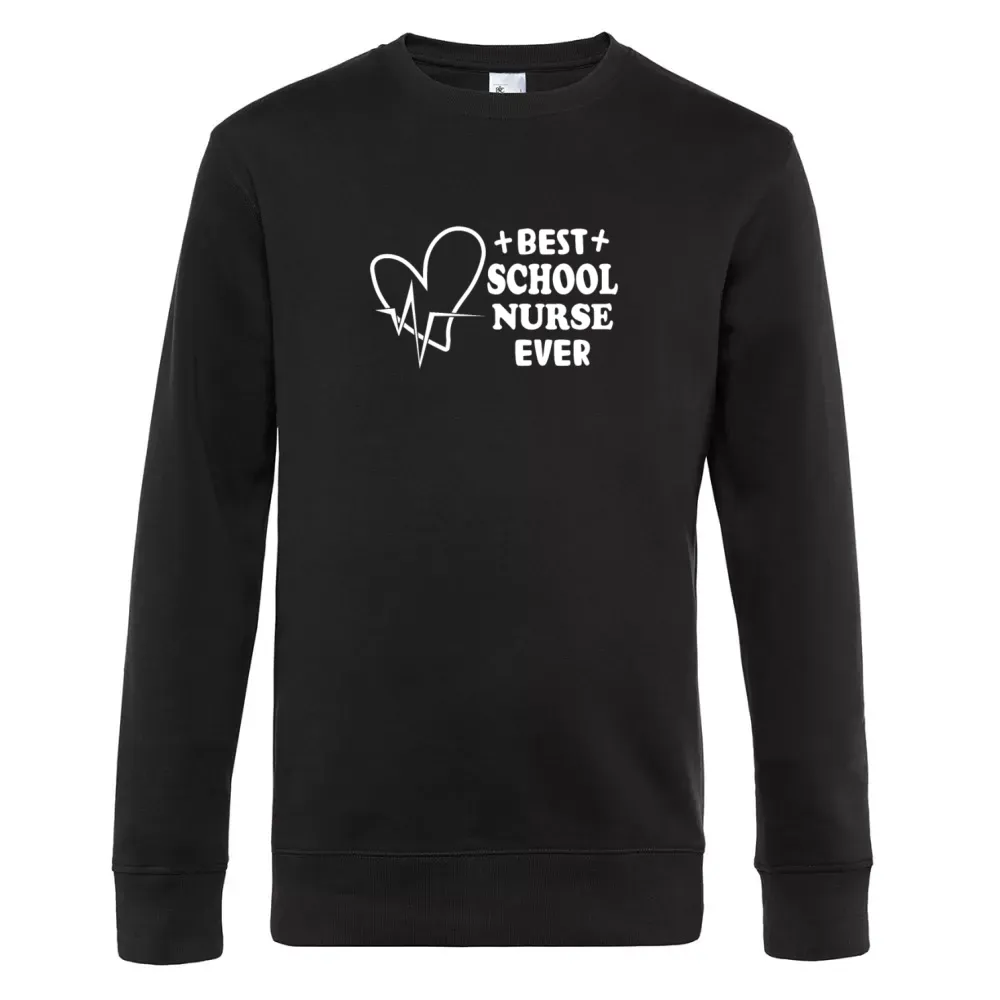  Männer Sweat mit Aufdruck 'Best School Nurse Ever Krankenschwester Vintage'