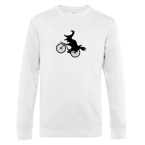 Biker Hexe Halloween Fahrrad mit Besen Radtour Sweat Männer King Crew Neck