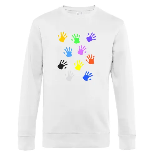 Bunte Handabdrücke Sweat Männer King Crew Neck