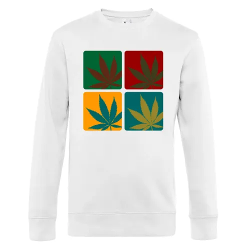 Cannabisblatt Warhol Sweat Männer King Crew Neck