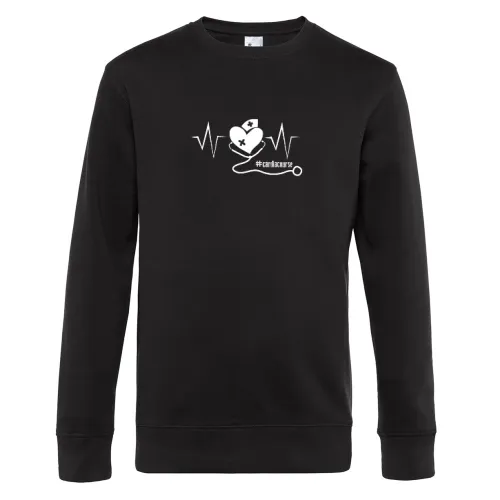 Cardiac Nurse Herzschlag Kardio Krankenschwester Sweat Männer King Crew Neck