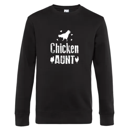 Chicken Aunt Tante mit Hühnern Bauernhof Sweat Männer King Crew Neck