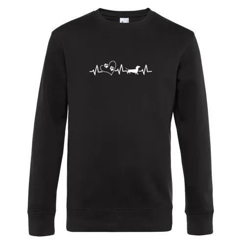 Dackel Herzschlag mit Herz und Pfotenabdruck Männer Sweat