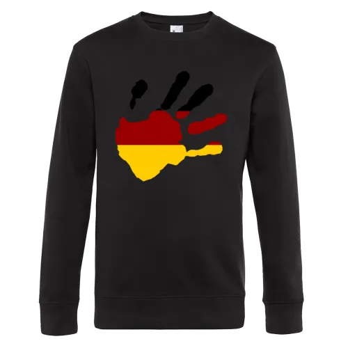 Deutschland Hand aufs Herz Sweat Männer King Crew Neck