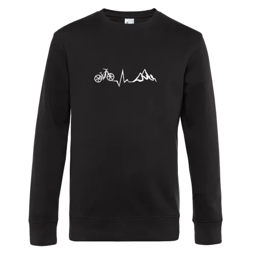 E-Bike Berge Puls Fahrradfahrer Herzschlag Ebiker Sweat Männer King Crew Neck